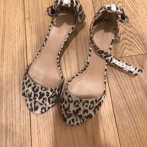 J.Crew leopard wedge peep toe, size 6.5